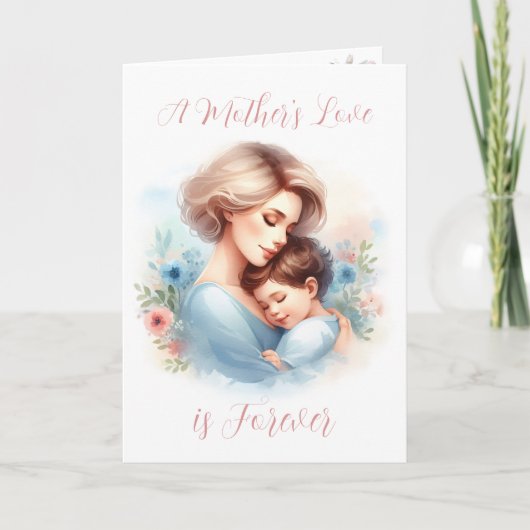 Muttertag einer Liebe in Aquarell Muttertag Karte (Vorderseite)