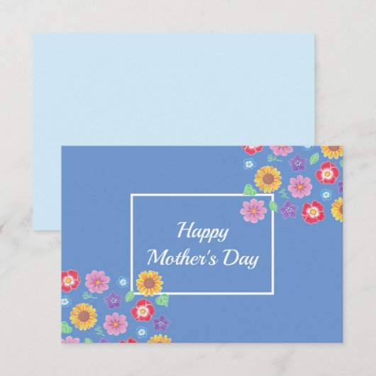 Muttertag einfache florale Flachkarte (Vorne/Hinten)
