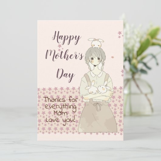 Muttertag Einladung (Stehend Vorderseite)