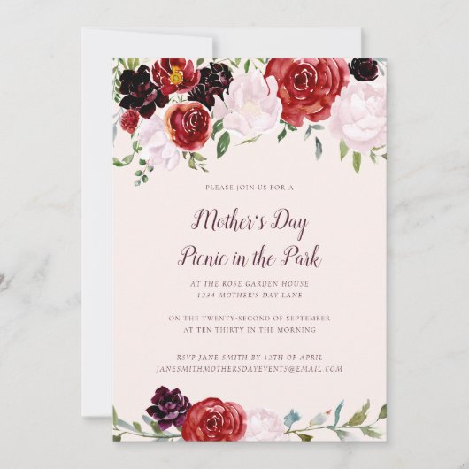 Muttertag Einladung (Vorderseite)