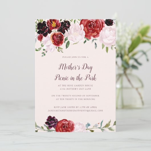 Muttertag Einladung (Stehend Vorderseite)