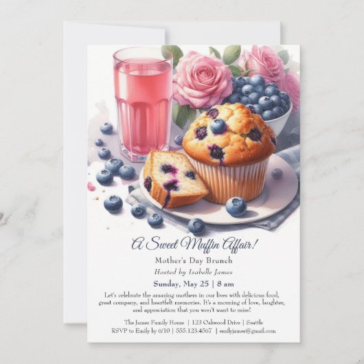 Muttertag Einladung Cupcake themed (Vorderseite)