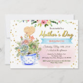 Muttertag Einladung. Wasserfarben Einladung (Vorderseite)