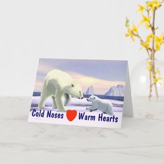 Muttertag - Eisbär Karte (Gelbe Blume)