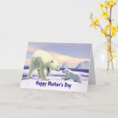 Muttertag - Eisbär Karte (Gelbe Blume)