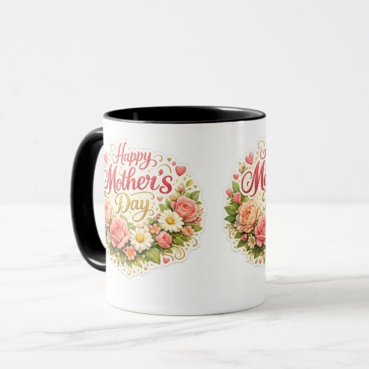 Muttertag elegant floral 2 zu tasse (Vorderseite Links)
