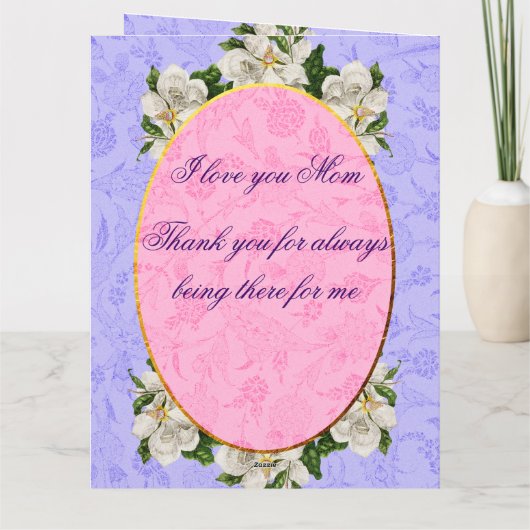 Muttertag Elegant Vintag schön Dankeskarte (Rückseite)