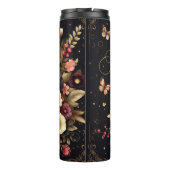 Muttertag: Elegante Blumen, goldene Farben Thermosbecher (Rückseite)