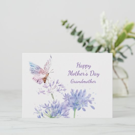 Muttertag Eleganter Garten Butterfy Großmutter Karte (Stehend Vorderseite)