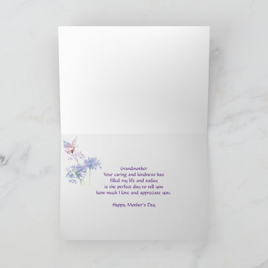 Muttertag Eleganter Garten Butterfy Großmutter Karte (Innenseite)