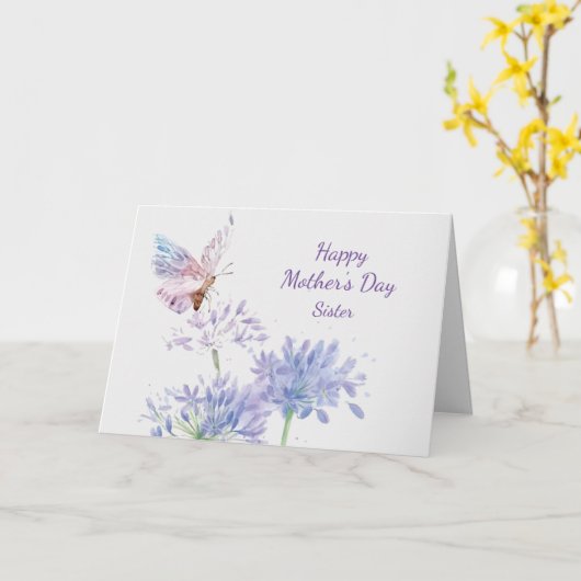 Muttertag Eleganter Garten Butterfy Schwester Karte (Gelbe Blume)