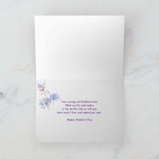 Muttertag Eleganter Garten Schmetterlinge Rosa Karte (Innenseite)