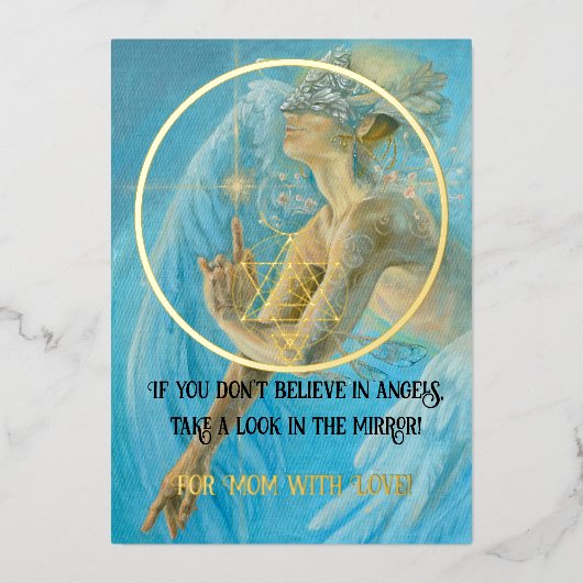 Muttertag Engelswunsch Folien Feiertagskarte (Vorderseite)