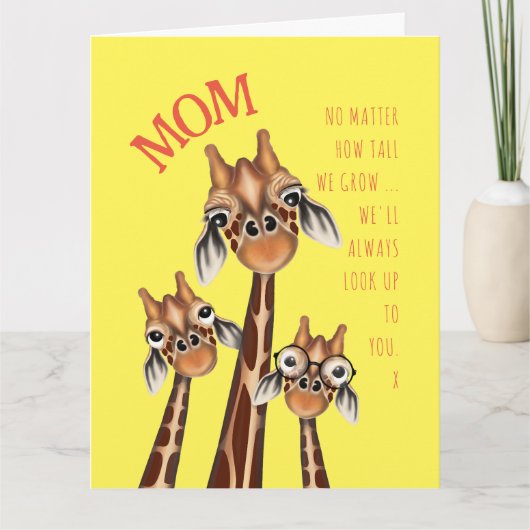 Muttertag - Familie Sweet Giraffe Karte (Vorderseite)