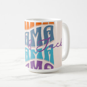 Muttertag farbenfrohe Typografie Mama Kinder Name Kaffeetasse