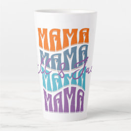 Muttertag farbenfrohe Typografie Mama Kinder Name Milchtasse