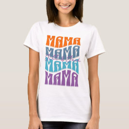 Muttertag farbenfrohe Typografie Mama Kinder Name T-Shirt