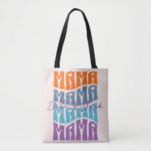 Muttertag farbenfrohe Typografie Mama Kinder Name Tasche
