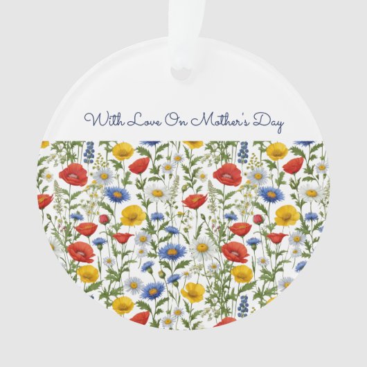 Muttertag Farbige Wildblumen Personalisiert Ornament (Vorderseite)