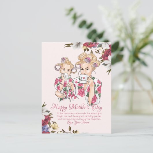 Muttertag Feiertagspostkarte (Stehend Vorderseite)