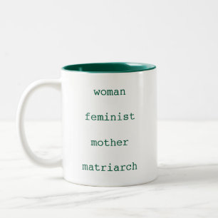 Muttertag Feministisch Dunkelgrün Schreibmaschinen Zweifarbige Tasse