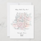 Muttertag Floral & botanische Ferienkarte Feiertagskarte (Rückseite)