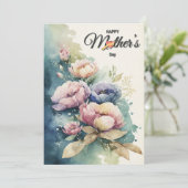 Muttertag Floral & botanische Ferienkarte Feiertagskarte (Stehend Vorderseite)