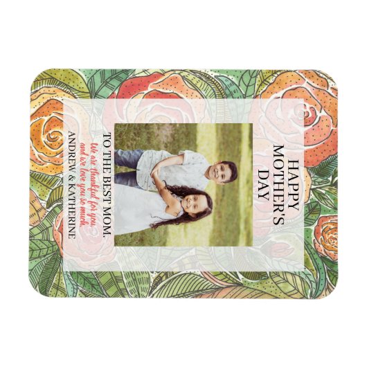 Muttertag Foto Geschenk Hübsche Rose Magnet (Horizontal)