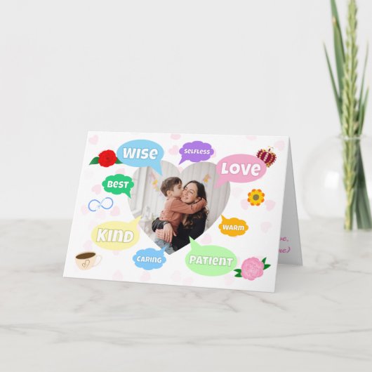 Muttertag Foto Wortwolken Beste Mutter Mama Karte (Vorderseite)