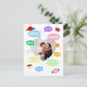 Muttertag Foto-Wortwolken Beste Mutter Postkarte (Stehend Vorderseite)