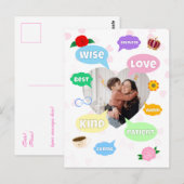Muttertag Foto-Wortwolken Beste Mutter Postkarte (Vorne/Hinten)