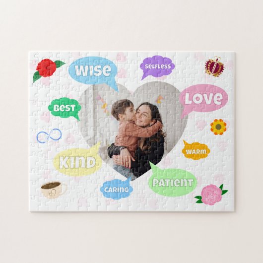 Muttertag Foto Wortwolken Beste Mutter Puzzle (Horizontal)