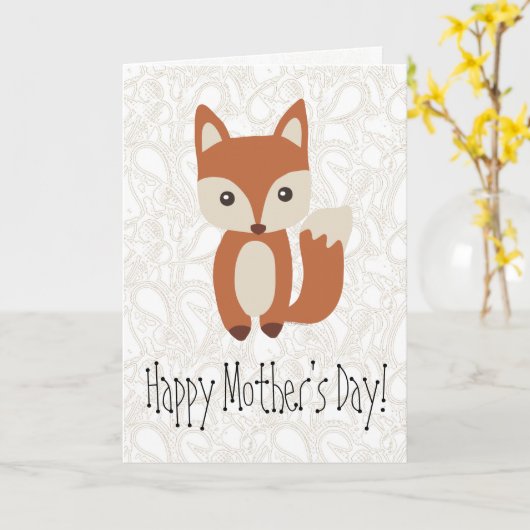 Muttertag Fox Gruß Karte (Gelbe Blume)