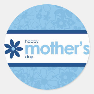 Muttertag fröhlicher Blue Floral Sticker