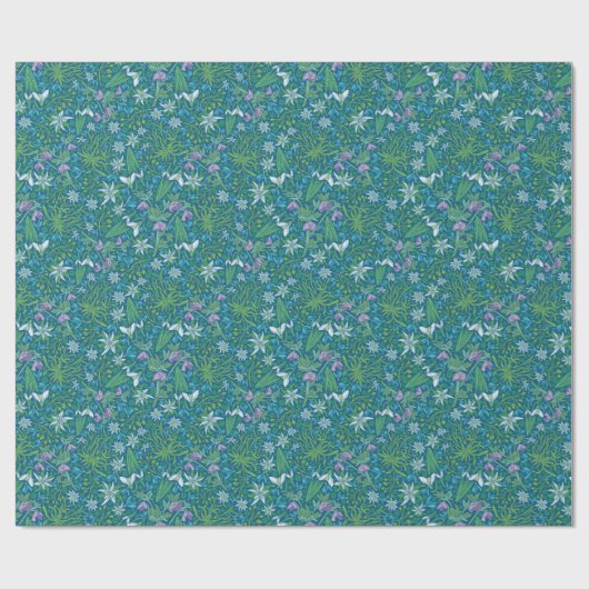 Muttertag Frühlingsblumen trockenes Crocus Geschenkpapier (Flach)