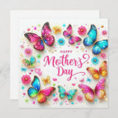 Muttertag funkelt Schmetterlinge Feiertagskarte (Vorne/Hinten)