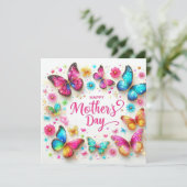 Muttertag funkelt Schmetterlinge Feiertagskarte (Stehend Vorderseite)