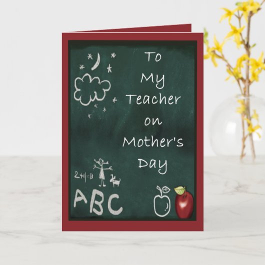 Muttertag für Lehrer Karte (Gelbe Blume)