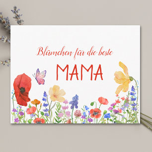 Muttertag für Mama - Aquarell Wildblumen  Postkarte