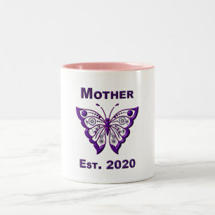 Muttertag für Mutter "Est 2020" Zweifarbige Tasse