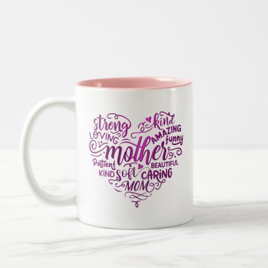 Muttertag für Mutter, Mama, Mutti Zweifarbige Tasse (Links)