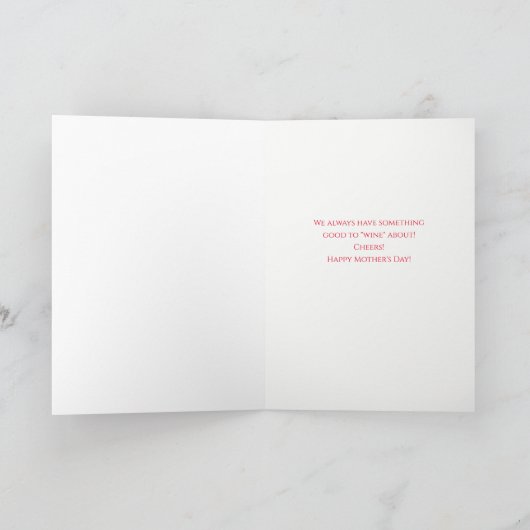 Muttertag für Mutter Sonnenweinkarte Karte (Innenseite)