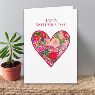Muttertag für Oma - Florales Herz Grußkarte Karte