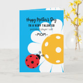 Muttertag für Pickleball-Mama, benutzerdefinierte Karte (Gelbe Blume)