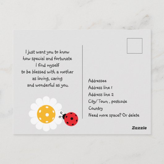 Muttertag für Pickleball-Mama, schwarz Postkarte (Rückseite)