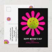 Muttertag für Pickleball-Mama, schwarz Postkarte (Vorne/Hinten)