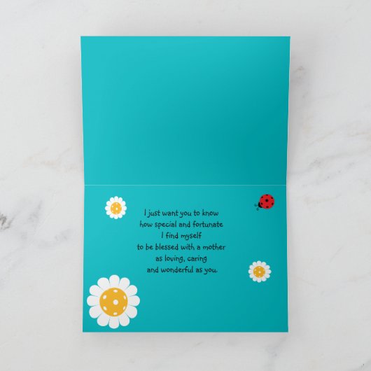 Muttertag für Pickleball-Mama, türkis Karte (Innenseite)