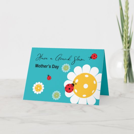 Muttertag für Pickleball-Mama, türkis Karte (Vorderseite)