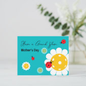 Muttertag für Pickleball-Mama, türkis Postkarte (Stehend Vorderseite)