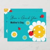 Muttertag für Pickleball-Mama, türkis Postkarte (Vorne/Hinten)